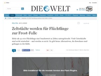 Bild zum Artikel: Asylkrise: Zeltstädte werden für Flüchtlinge zur Frost-Falle