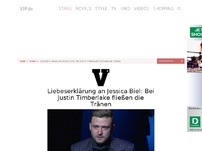 Bild zum Artikel: Liebeserklärung an Jessica Biel: Bei Justin Timberlake fließen die Tränen