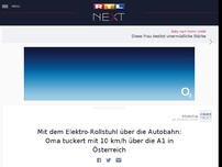 Bild zum Artikel: Mit dem Elektro-Rollstuhl über die Autobahn: Oma tuckert mit 10 km/h über die A1 in Österreich