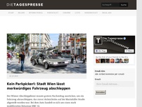 Bild zum Artikel: Kein Parkpickerl: Stadt Wien lässt merkwürdiges Fahrzeug abschleppen