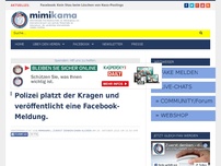 Bild zum Artikel: Polizei platzt der Kragen und veröffentlicht eine Facebook-Meldung.