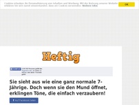 Bild zum Artikel: Sie sieht aus wie eine ganz normale 7-Jährige. Doch wenn sie den Mund öffnet, erklingen Töne,...