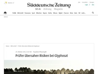 Bild zum Artikel: Populäres Pflanzengift: Prüfer übersahen Risiken bei Glyphosat