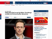 Bild zum Artikel: Als 'Ultima Ratio' - NRW-AfD-Chef: Flüchtlinge notfalls mit Schusswaffen abwehren