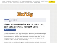 Bild zum Artikel: Dieser alte Mann stört alle im Lokal. Als sein Sohn aufsteht, herrscht Stille.