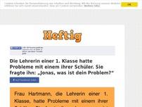 Bild zum Artikel: Die Lehrerin einer 1. Klasse hatte Probleme mit einem ihrer Schüler. Sie fragte ihn: „Jonas, was...