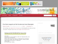 Bild zum Artikel: Eine Bank reagiert auf die Kundenmail einer Besorgten