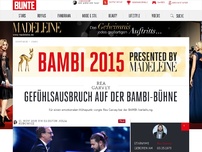 Bild zum Artikel: Gefühlsausbruch auf der BAMBI-Bühne