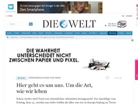 Bild zum Artikel: Terroranschläge von Paris: Hier geht es um uns. Um die Art, wie wir leben