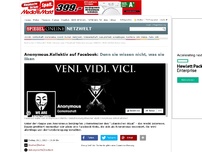 Bild zum Artikel: Anonymous.Kollektiv auf Facebook: Denn sie wissen nicht, was sie liken