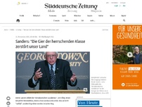 Bild zum Artikel: US-Wahlkampf 2016: Sanders: 'Die Gier der herrschenden Klasse zerstört unser Land'