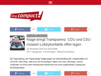 Bild zum Artikel: Klage bringt Transparenz: CDU und CSU müssen Lobbykontakte offen legen