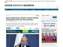 Bild zum Artikel: Nach Abschuss: Putin nennt Türkei Komplizen der IS-Terroristen