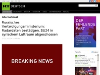 Bild zum Artikel: Russisches Verteidigungsministerium: Radardaten bestätigen, SU24 in syrischem Luftraum abgeschossen