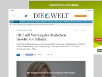 Bild zum Artikel: Flüchtlinge: CDU will Vorrang der deutschen Gesetzen vor Scharia