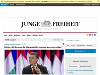 Bild zum Artikel: Orbán: „Wir können die Migrantenflut stoppen, wenn wir wollen“