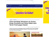 Bild zum Artikel: China bestätigt Teilnahme am Syrien-Krieg: Russland und China bilden Anti-Terror Front gegen Daesh