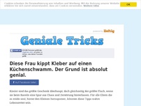 Bild zum Artikel: Diese Frau kippt Kleber auf einen Küchenschwamm. Der Grund ist absolut genial.