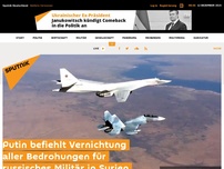 Bild zum Artikel: Putin befiehlt Vernichtung aller Bedrohungen für russisches Militär in Syrien