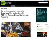 Bild zum Artikel: Syrien kompensiert türkische Exportausfälle und entsendet 700.000 Tonnen Zitrusfrüchte nach Russland