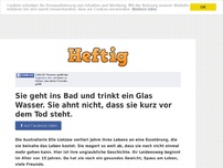 Bild zum Artikel: Sie geht ins Bad und trinkt ein Glas Wasser. Sie ahnt nicht, dass sie kurz vor dem Tod steht.