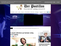 Bild zum Artikel: Mann steckt USB-Stick auf Anhieb richtig herum in Laptop