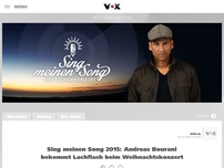 Bild zum Artikel: Sing meinen Song 2015: Andreas Bourani bekommt Lachflash beim Weihnachtskonzert - um 20.15 Uhr