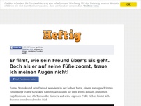 Bild zum Artikel: Er filmt, wie sein Freund über’s Eis geht. Doch als er auf seine Füße zoomt, traue ich meinen...
