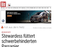 Bild zum Artikel: Heldin im Netz - Stewardess füttert behinderten Passagier