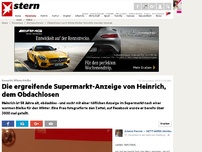 Bild zum Artikel: Gesucht: Winterbleibe: Die ergreifende Supermarkt-Anzeige von Heinrich, dem Obdachlosen