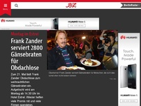 Bild zum Artikel: Frank Zander serviert 2800 Gänsebraten für Obdachlose