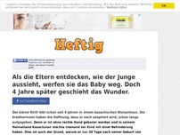 Bild zum Artikel: Als die Eltern entdecken, wie der Junge aussieht, werfen sie das Baby weg. Doch 4 Jahre später...