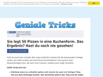 Bild zum Artikel: Sie legt 50 Pizzen in eine Kuchenform. Das Ergebnis? Hast du noch nie gesehen!