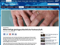 Bild zum Artikel: Griechisches Parlament billigt gleichgeschlechtliche Partnerschaft