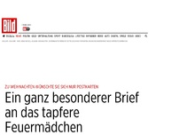 Bild zum Artikel: Sie wünschte sich Post - Ein ganz besonderer Brief an das tapfere Feuermädchen