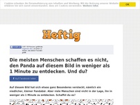 Bild zum Artikel: Die meisten Menschen schaffen es nicht, den Panda auf diesem Bild in weniger als 1 Minute zu...