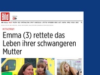 Bild zum Artikel: Mit Notruf! - Emma (3) rettete ihrer schwangeren Mutter das Leben