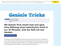 Bild zum Artikel: Mit diesem Trick macht man sich ganz ohne Nähzeug einen todschicken Schal in nur 30 Minuten. Und...