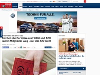 Bild zum Artikel: Online-Petition statt Ortsverband - Sterben die Parteien aus? CDU und SPD laufen Mitglieder weg - nur der AfD nicht