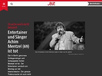 Bild zum Artikel: Entertainer und Sänger Achim Mentzel (69) ist tot