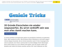 Bild zum Artikel: 20 Gründe Eierschalen nie wieder wegzuwerfen. Du wirst verblüfft sein was man alles damit machen...