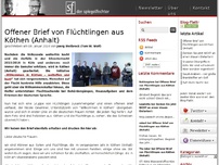 Bild zum Artikel: Offener Brief von Flüchtlingen aus Köthen (Anhalt)