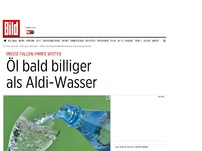 Bild zum Artikel: Preise fallen immer weiter - Öl bald billiger als Aldi-Wasser