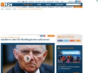 Bild zum Artikel: Finanzminister Wolfgang Schäuble - 
Autofahrer sollen für Flüchtlingskosten aufkommen