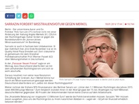 Bild zum Artikel: Sarrazin fordert Misstrauensvotum gegen Merkel