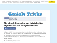 Bild zum Artikel: Sie wickelt Zahnseide um Hefeteig. Das Ergebnis ist zum Zungeschnalzen!