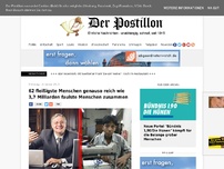 Bild zum Artikel: 62 fleißigste Menschen genauso reich wie 3,5 Milliarden faulste Menschen zusammen