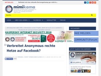 Bild zum Artikel: Verbreitet Anonymous rechte Hetze auf Facebook?