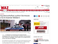 Bild zum Artikel: Hundertschaften suchen Vermisste (15) in Essener Wäldern