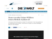 Bild zum Artikel: Umfrage zu Flüchtlingen: Neun von Zehn Unions-Wählern lehnen Merkels Asylkurs ab